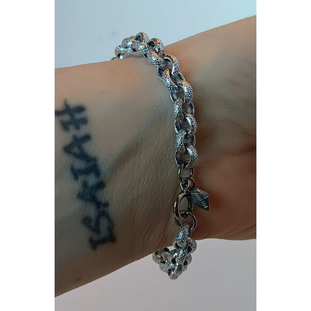 Vintage Sarah Coventry Silvertone Rolo Chain Bracelet 7.5 in